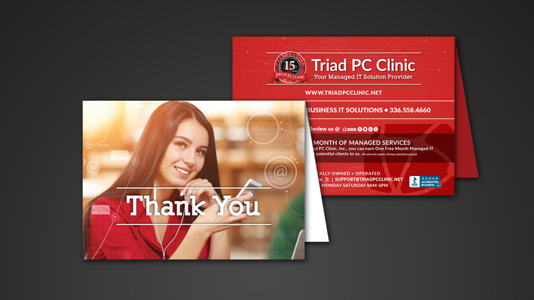Triad PC Clinic Thank You Card